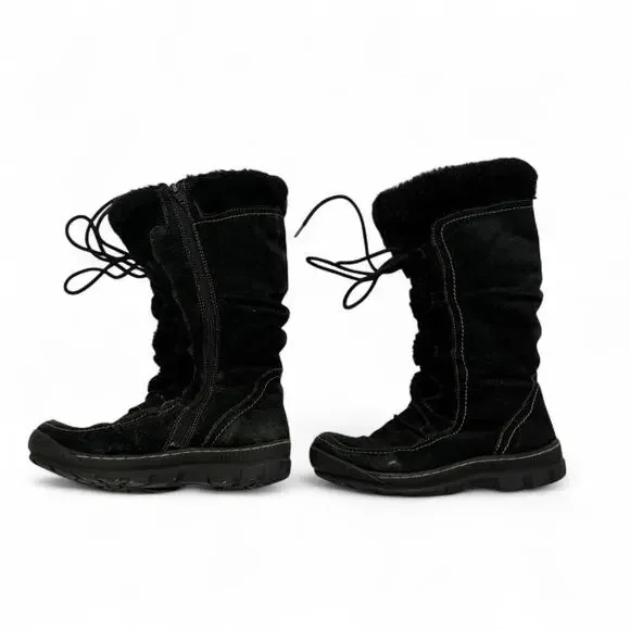 Bare Traps Dory Winter Boots Y2K Vintage size 7/12 Fur Lining Lace Uo Boots - Picture 5 of 8